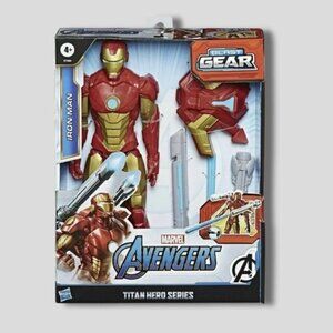 NIB Hasbro Marvel Avengers Titan Hero Iron Man Action Figure Blast Gear Red/Gold
